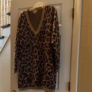 Show Me Your MuMu Leopard Print Long Sleeve Dress